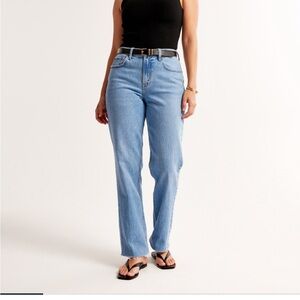Abercrombie curve love mid rise 90s straight jeans